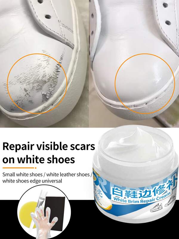 White Shoes, Sneakers, White Leather Shoes Repair Cream, Patch White Edges, Patch Broken Skin, Patch Off The Color Is Great!