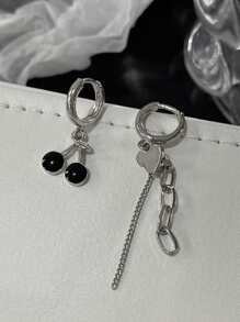 1Pc Golden Sweet & Edgy Cherry Charm Bracelet With Enamel Leaves For Women Girls, 18K Gold Plated Stainless Steel Stackable Chunky Chain, Mom Gift Christmas Thanksgiving Halloween Wedding Rave/Prom/Party/Daily Accessories Gift For Anniversary Valentine's Day Boho Jewelry Birthday Bridesmaid Gifts