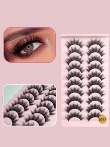 10 pares de pestañas de cómic, pestañas postizas de ojos de zorro y de gato, rizadas y esponjosas, pestañas de visón, extensiones de pestañas, efecto de maquillaje natural, adecuadas para maquillaje diario y maquillaje dramático, tiras de pestañas, pestañas, pestañas postizas