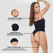 Kit 2 Bodysuits With Thin Straps, Suplex Premium, Elegant, Sensual - BROWN BROWN - View 3