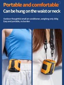 Portable Waist Fan, Waist Clip Portable Personal Body Fan,Rechargeable Hands-Free Neck Fan With 17500 RPM Strong Airflow, 100 Adjustable Speeds, LED Display, Lightweight Design, Perfect For Outdoor, Jobsite, Hiking, Camping Summer Cooling,Beach,Travel