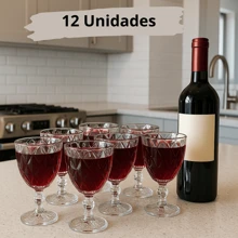 Conjunto 6 Taças de Vidro 340ml Transparente Furta-Cor e Âmbar Elegância para Todas as Ocasiões