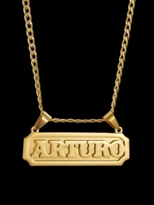 Customized Double Layer Welding Name Letter Punk Necklaces Men Women Hip Hop Necklace Thick Cuban Chain Christmas Jewelry Gift,Personalized Jewelry Gift, Gift For Teenager, Gift For Friend - Multicolor - View 9
