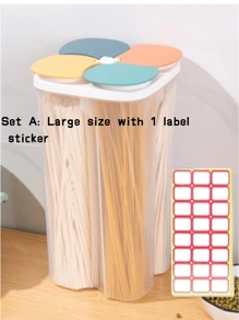 [Premium Food Storage - Perfezionismo, 3 Stili di Contenitori per Alimenti per la tua Scelta] 1 pezzo Contenitore di Stoccaggio per Alimenti in Plastica Sigillato con Scomparti Multipli, Barattolo per Conservazione Alimenti, Adatto per l'Organizzazione in Cucina, Può Essere Utilizzato per Conservare Cereali, Grani, ecc. Multi-Funzione Contenitore per Alimenti - Organizzatore Portatile a 4 Scomparti/2 Scomparti, Adatto per Spezie, Snack e Frutta - Scelta Perfetta per Casa, Ristorante, Ufficio, Feste e Regali, Colore Casuale
