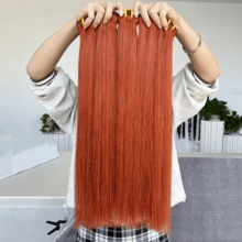 BINF #350 Orange Ginger Colored 10A Straight Human Hair Bundles 10-30 Inch 100% Real Virgin Human Hair Extensions Weave For Women Natural Black Straight Bundles Human Hair Chocolate Brown #4 Bone Straight Human Hair Bundles Blonde #613 Straight Bundles Human Hair Brazilian Raw Virgin Human Hair Weave Hair Extensions For Women Girls - Gừng & Cam - Xem 4