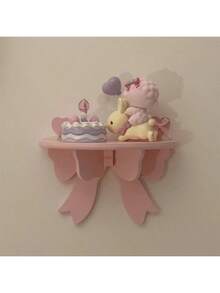 1 件卧室墙壁装饰储物架，壁挂装饰，可爱蝴蝶结配件，适合女孩房间 - 彩色 - 查看 1