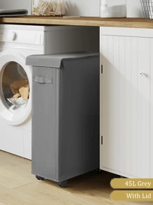 Foldable Laundry Basket With Lid, Dirty Clothes Hamper Set - 45L/60L/65L Capacity, Slim Design Collapsible Laundry Basket - Casual Style Polyester Fabric - Suitable For Various Room Types - 2 Sizes Available - Perfect Gift For Families, College Students And Apartment Residents