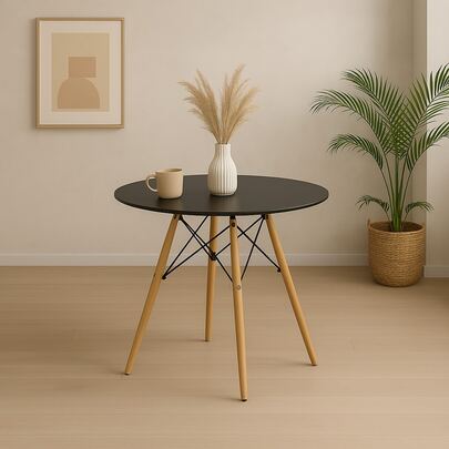 Mesa De Centro Mesinha Para Jantar Área Externa Escritório Redonda Para 4 Pessoas Charles Eames Eiffel 70cm Envio Nacional