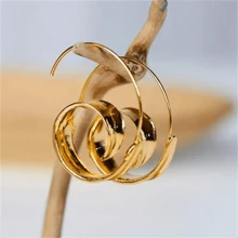 1 Par de Brincos Vintage Boêmios Geométricos em Espiral, Elegantes Joias Minimalistas de Moda Feminina Personalizadas para Presente de Festa