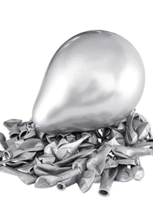 10/20/30/40/50/60 个 5 英寸迷你金属银气球，充气至 5 英寸金属银气球，婚礼派对生日派对周年纪念新年情人节感恩节装饰品 - 金屬銀 - 查看 10