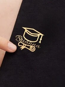 Broche personnalisée minimaliste en acier inoxydable avec nom, broche unique personnalisée pour tous les jours pour femmes, cadeau de graduation idéal pour la famille et les amis