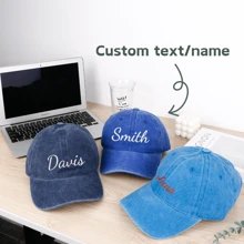 1 pièce Casquette en coton lavé avec broderie personnalisée, casquette lavée mode personnalisée, cadeau pour enterrement de vie de jeune fille, cadeau d'entreprise, casquette de baseball avec logo, casquette de célibataire, casquette de sororité, casquette de baseball unisexe