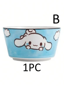 Sanrio 1PC/4PCS Sanrio Cute Cartoon Tableware Bowl Pink Kitty Cat Jade Guigou Creative Rice Bowl High Beauty Couple's Ceramic Dessert Bowl Large Capacity Home Thickened Tableware Bowl Suitable For Kitchen Soup Dessert Perfect Tableware!,School Supplies