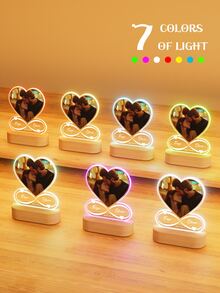 Personalized Anniversary Couples Gifts For Women And Men, Custom Acrylic Heart Picture Frame With Photo, Custom Acrylic Spotify Plaque With Night Light, Personalized Wedding Gifts Couples,Home Harmony,Warm Ambience,Fall Decor,Office Decor,Elegant Living - Oval Wooden Heart 01 - View 6