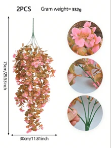 1PC/2PCS Artificial Suspension Plant Pink Series Plants Suitable For Wall Home Living Room Indoor And Outdoor Decoration