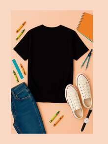 Estampado Camisetas De hombre Manga Corta De dia del maestro verano cuello redondo Casual Negra Blanca Playeras De hombre con estampado de dibujos - Negro - Ver 2