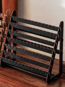 1 Piece Large Capacity Multi-Layer Wooden Jewelry Earring Display Rack, Jewelry Business Accessories Display Stand, Earring Holder - Earring Storage Rack - View 9