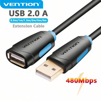 VENTION USB 2.0-förlängningskabel, USB A för att skriva en sladd, 480 Mbps, tillämplig för dator, bärbar dator, tangentbord och mus USB-minne