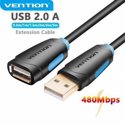 VENTION USB 2.0 Extension Cable ,USB A To Type A Cord,480Mbps,Applicable For Computer, Laptop, Keyboard & Mouse USB Flash Drive