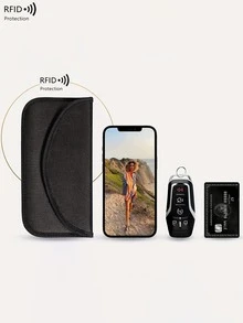 New Cross-Border Car Key Signal Shielding Bag, Anti-Theft RFID Blocking Phone Signal Isolation Pouch Purse Essentials - Black - View 2