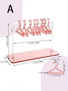 1pc Minimalist High-End Acrylic Earring Display Stand With 8 Mini Clothes Hangers, Used For Jewelry Display Pendant Earring Hanging Storage Rack, Mother's Day Gift For Women Storage Organizer Travel Essentials Back To School Dormitory Storage