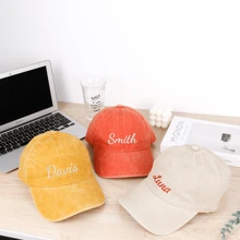1 pièce Casquette en coton lavé avec broderie personnalisée, casquette lavée mode personnalisée, cadeau pour enterrement de vie de jeune fille, cadeau d'entreprise, casquette de baseball avec logo, casquette de célibataire, casquette de sororité, casquette de baseball unisexe
