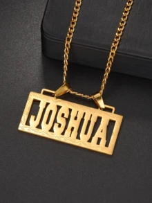 Customized Double Layer Welding Name Letter Punk Necklaces Men Women Hip Hop Necklace Thick Cuban Chain Christmas Jewelry Gift,Personalized Jewelry Gift, Gift For Teenager, Gift For Friend - Multicolor - View 6