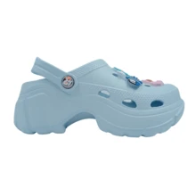 Sandalia Plataforma Chunky 6 cm Pines Intercambiables Dama Mujer Chancla Ligera - Blanco - Ver 1