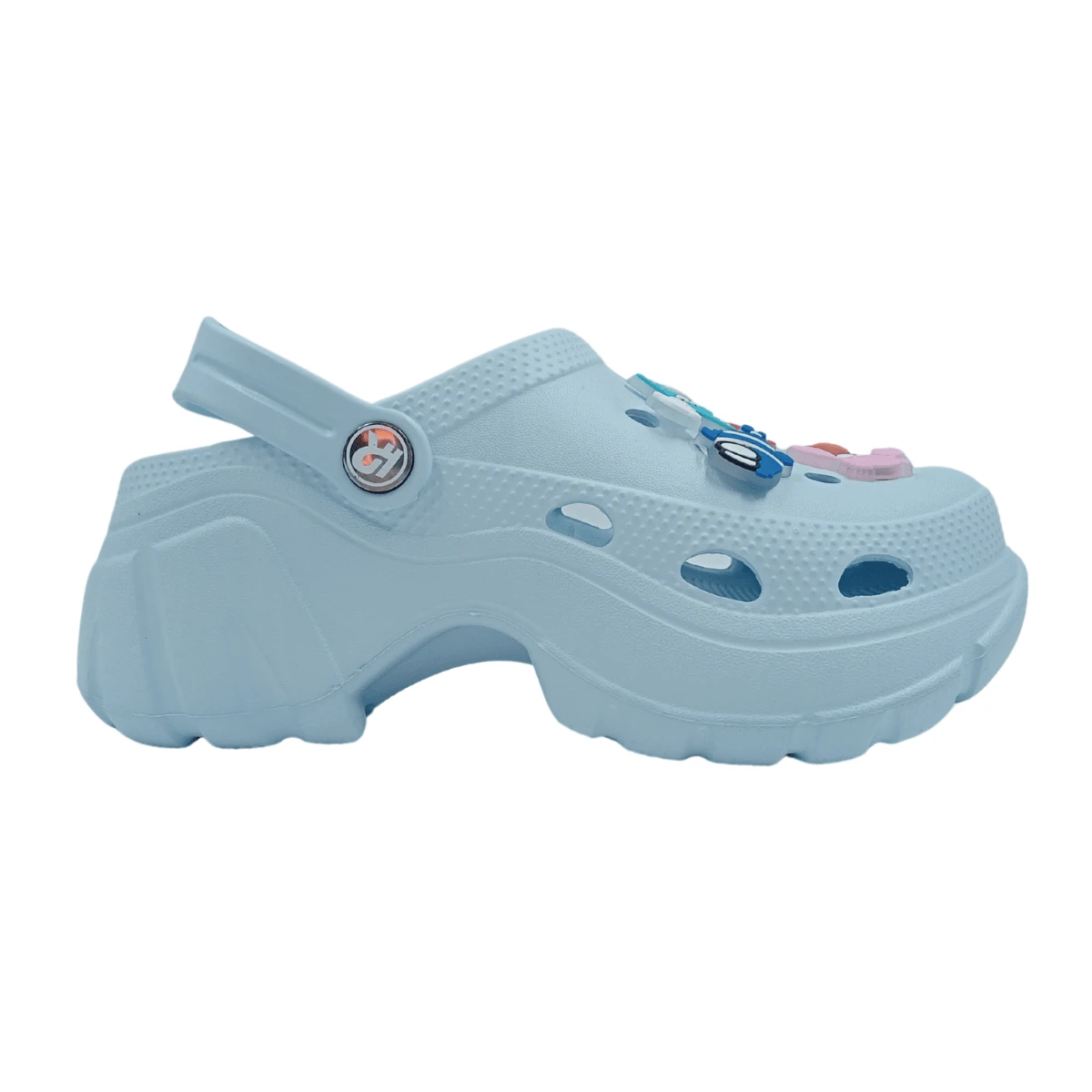 Sandalia Plataforma Chunky 6 cm Pines Intercambiables Dama Mujer Chancla Ligera - Blanco - Ver 1