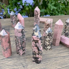 1 varinha de cristal de quartzo rosa, obelisco facetado natural estilo boêmio, adequada para meditação e cura energética