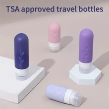 17pcs/1 Sets Of Silicone Travel Bottles, Leakproof, Empty Refillable, Tsa Approved, With Portable Storage Bag, For Toiletries, Cosmetics, Shampoo, Soap, Conditioner, Lotion Liquid, Vacation, In Pink, Creamy White, Magenta, Ivory White, Turmeric Colors, With Hand Wash Or Professional Dry Clean Care Instructions - Multicolor - View 9