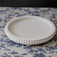 1 Pc 12 Inch Circular Decorative Tray, Suitable For Home Decoration - Retro Wooden Storage Tray, Aromatherapy Candle Holder Home Decoration Wooden Bead Tray - Living Room Decoration Circular Decorative Tray, Coffee Table Decoration Circular Tray, Kitchen Dining Table Decoration Circular Tray Or Farmhouse Service Tray