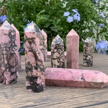 1 varinha de cristal de quartzo rosa, obelisco facetado natural estilo boêmio, adequada para meditação e cura energética