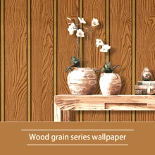 1 Roll Orange Woodgrain Peel And Stick Wallpaper, PVC Vinyl Self-Adhesive Customized Wall Covering, Waterproof, Dust-Proof And Oil-Resistant, Suitable For Bedroom, Living Room, Dining Room, Pantry, Party Events, 950*45cm/374*17.71inch Wall Paper Wall Stickers Room Decor Wall Decor