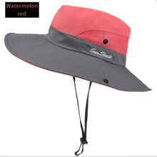 Sombrero de sol bicolor con agujero para cola de caballo para mujeres - Malla transpirable, impermeable, ala ancha adecuado para playa y pesca, opción perfecta para primavera, verano y otoño