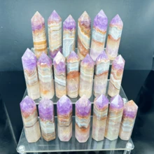 1pc Unique Bohemian Style Amethyst Quartz Crystal Tower - Natural Rock Structure With Intricate Patterns, Suitable For Home Decor, Desktop Display, Great Gift For Friends And Family - Purple - View 2