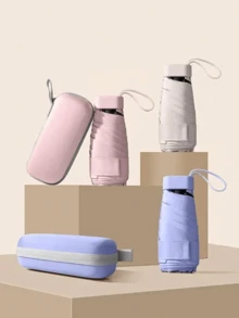 1pc Mini Portable Sunshade Umbrella With UV Protection And Foldable Rain Umbrella, Comes With A Carry Bag, Suitable For School, Office, Home, Travel, Gifts For Men, Available In Multiple Colors, Spring Summer Picks, Brides Maid Gifts, Room, Bedroom Decor, Bedroom Decor, Beach, Travel, For Men, For Women, Vacation,Cute Stuff - Multicolor - View 3