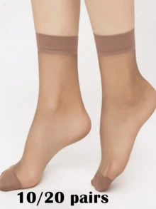 40/20/10双装男女通用纯色短袜，休闲日常居家穿着，适合运动、户外、舞蹈、散步等场合（10/20/40/60/80/100双装）圣诞礼物 - 彩色 - 查看 7