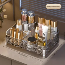 1 Stück Acryl Make-up Organizer mit Wellenmuster - 3-stöckiges Kosmetik Aufbewahrungsfach für Lippenstifte, Schmuck, Hautpflege | Badezimmer Waschtisch & Reise Toilettenartikel Organizer | Klare Aufbewahrungsbox für den Schreibtisch, Schlafzimmer (Stilvolle & platzsparende) ,Schmuckkasten,Tasche,Make-up Pinselhalter,Pinselhalter,Parfümorganisator,Beutel
