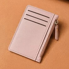 Ultra Thin Multi Card Wallet With Zip Closure For Women Large Capacity RFID Blocking ID Holder Slim Compact Coin Purse & Card Organizer Wallet Mini Wallet Purse Wallet Wallet Keychain - Multicolor - View 8