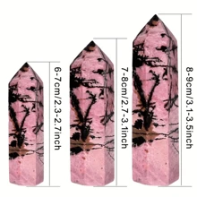 1 varinha de cristal de quartzo rosa, obelisco facetado natural estilo boêmio, adequada para meditação e cura energética