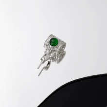 1pc Platinum Exquisite Diamond Inlaid Green Egg Universal Buckle Pendant Necklace Pendant Melon Seed Buckle DIY - Multicolor - View 7