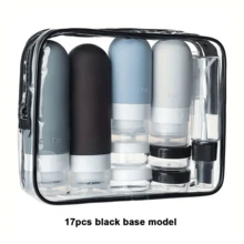 17pcs/1 Sets Of Silicone Travel Bottles, Leakproof, Empty Refillable, Tsa Approved, With Portable Storage Bag, For Toiletries, Cosmetics, Shampoo, Soap, Conditioner, Lotion Liquid, Vacation, In Pink, Creamy White, Magenta, Ivory White, Turmeric Colors, With Hand Wash Or Professional Dry Clean Care Instructions - Multicolor - View 11