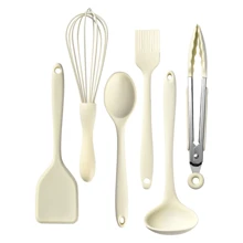 Ensemble d'ustensiles de cuisine en silicone résistants à haute température, spatule, louche. Outils de cuisine résistants à la chaleur