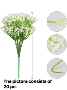 180pcs/160pcs/10pcs/20pcs/36pcs/60pcs/80pcs/120pcs Artificial Baby's Breath Flower Bouquet - Plastic Baby's Breath Flower Bouquet With Stems - Fake Baby's Breath Flower Arrangement And Bouquet DIY - Artificial Gypsophila For Wedding, Engagement, Christmas, Halloween