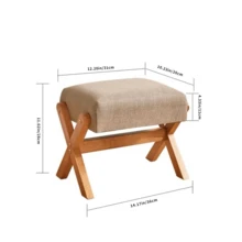 1pc北欧轻奢实木换鞋凳家用进门方凳客厅小茶几软包沙发 - 彩色 - 查看 9