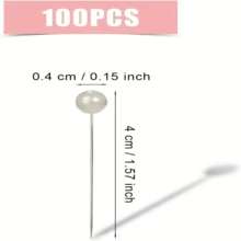 100/200/400 件白色圆形珍珠头针、围巾别针、头巾夹，适用于服装制作、珠宝 DIY、工艺装饰和缝纫 - 彩色 - 查看 3