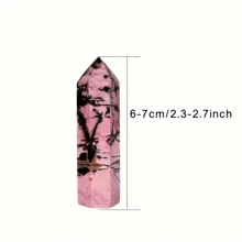 1 varinha de cristal de quartzo rosa, obelisco facetado natural estilo boêmio, adequada para meditação e cura energética