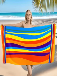 1pc Quick Dry Water Absorption Beach Towel, Swimming Towel, Comfortable Sand Towel, Stylish Pool Towel, Beautiful Yoga Mat, Beach Accessory, Essential Holiday Gift For Mother's Day, For Birthdays, For Children's Day, For Father's Day, For Graduation Travel Essentials Travel Accessories Beach Essentials