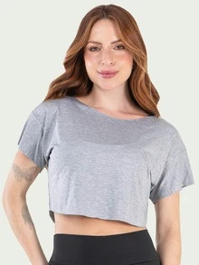 Kit 2 Cropped Feminino Fitness Academia - 粉色 - 查看 2